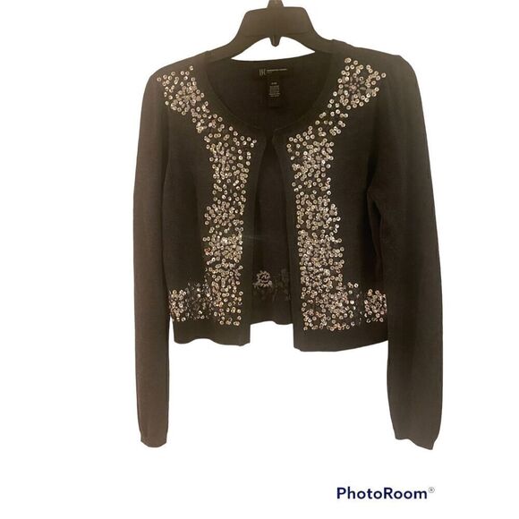 Sequin Open Front Sweater by UNC International Concepts. Size MP - Picture 5 of 8